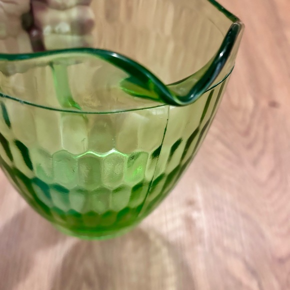 Vintage Small Uranium Depression Glass Pitcher - Picture 6 of 8